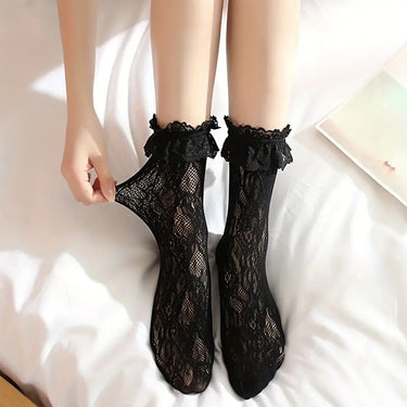 Ruffle Trim Lace Socks